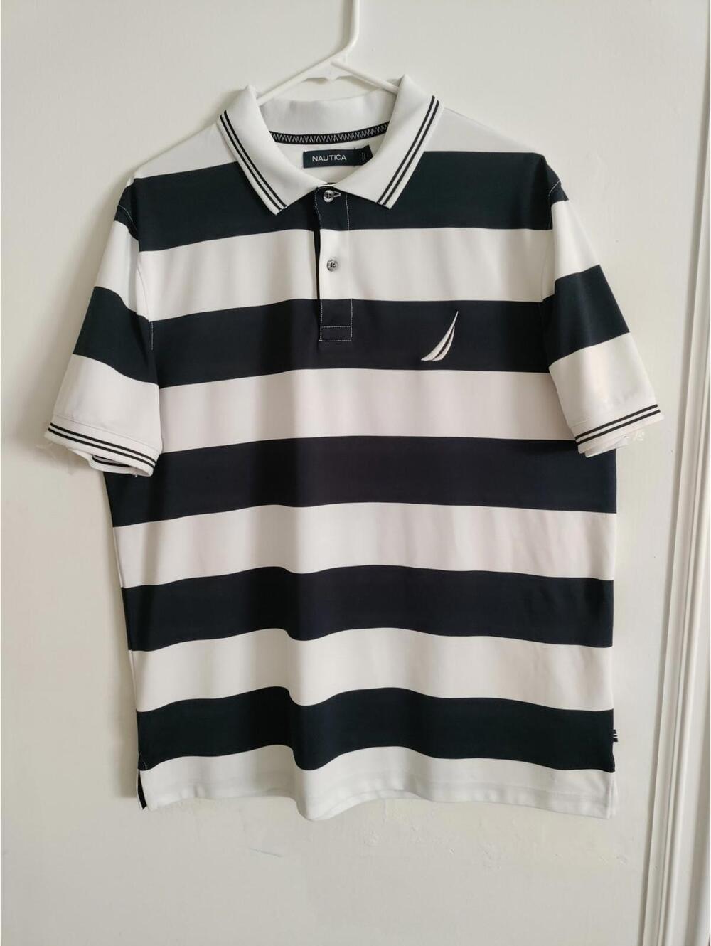 Nautica Classic Fit Striped Polo Size L